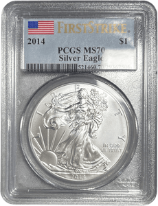 2014 SILVER EAGLE $1 FIRST STRIKE PCGS MS 70 USA - NGC SILVER COINS - Cambridgeshire Coins