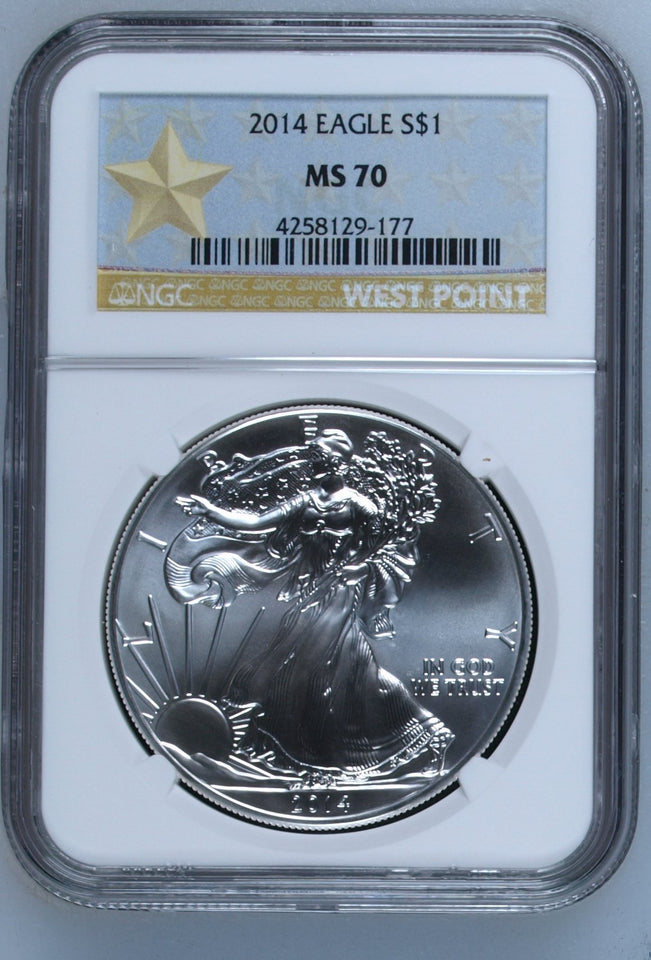 2014 SILVER EAGLE $1 NGC MS 70 USA REF - 3 - NGC SILVER COINS - Cambridgeshire Coins