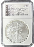 2014 SILVER EAGLE $1 STRUCK AT SAN FRANCISCO MINT EARLY RELEASES NGC MS 69 USA - NGC SILVER COINS - Cambridgeshire Coins