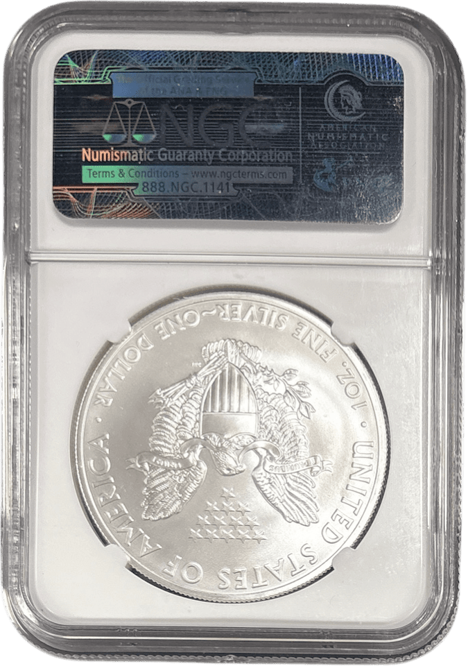 2014 SILVER EAGLE $1 STRUCK AT SAN FRANCISCO MINT FIRST RELEASES NGC MS 69 USA - NGC SILVER COINS - Cambridgeshire Coins