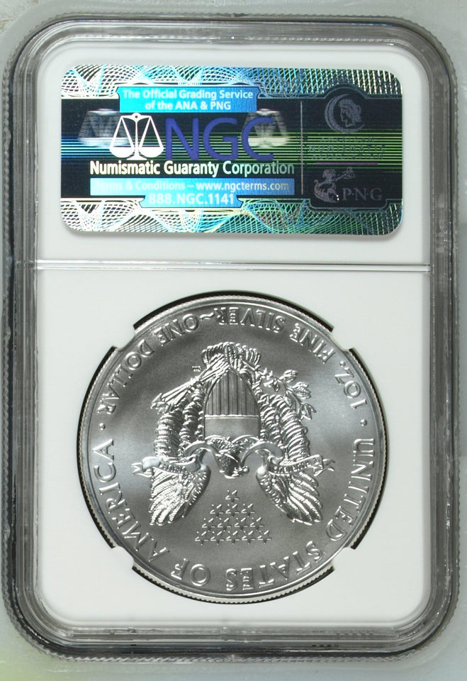 2014 SILVER EAGLE $1 STRUCK AT WEST POINT MINT NGC MS 70 USA REF - 1 - NGC SILVER COINS - Cambridgeshire Coins