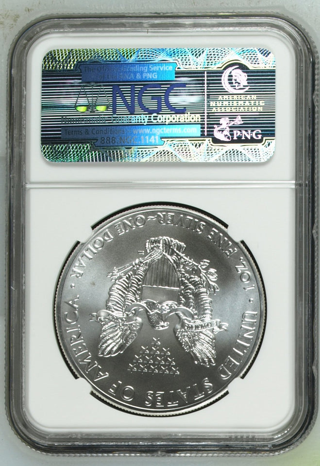 2014 SILVER EAGLE $1 STRUCK AT WEST POINT MINT NGC MS 70 USA REF - 2 - NGC SILVER COINS - Cambridgeshire Coins