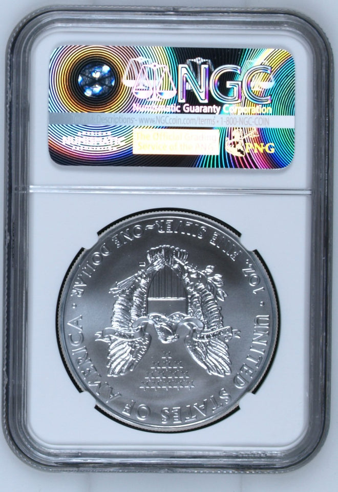 2014 SILVER EAGLE $1 STRUCK AT WEST POINT MINT NGC MS 70 USA REF - 3 - NGC SILVER COINS - Cambridgeshire Coins