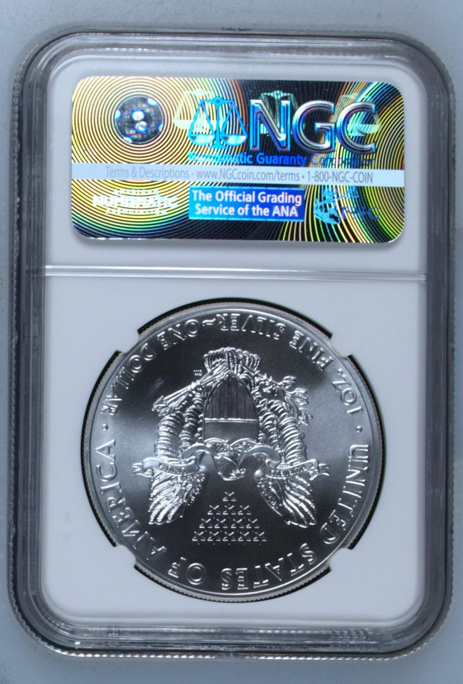 2014 SILVER EAGLE $1 STRUCK AT WEST POINT MINT NGC MS 70 USA REF - 5 - NGC SILVER COINS - Cambridgeshire Coins