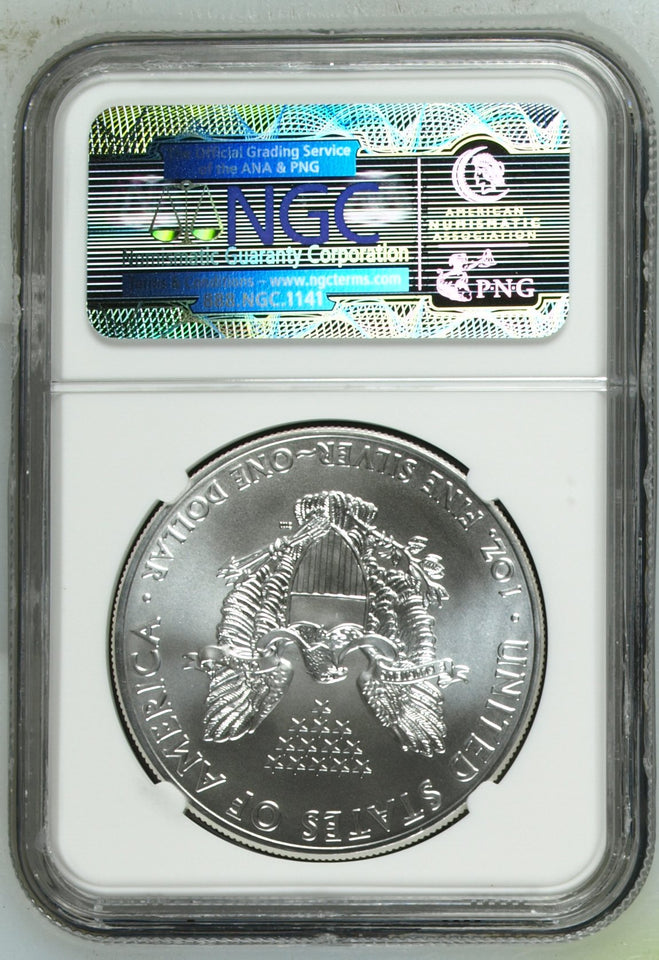 2014 SILVER EAGLE $1 STRUCK AT WEST POINT MINT NGC MS 70 USA REF - 6 - NGC SILVER COINS - Cambridgeshire Coins