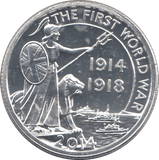 2014 SILVER FIRST WORLD WAR TWENTY POUNDS - SILVER WORLD COINS - Cambridgeshire Coins