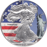 2014 SILVER PROOF COLOURISED LIBERTY DOLLAR USA - SILVER WORLD COINS - Cambridgeshire Coins