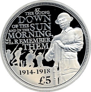 2014 SILVER PROOF FIVE POUNDS GUERNSEY - SILVER WORLD COINS - Cambridgeshire Coins