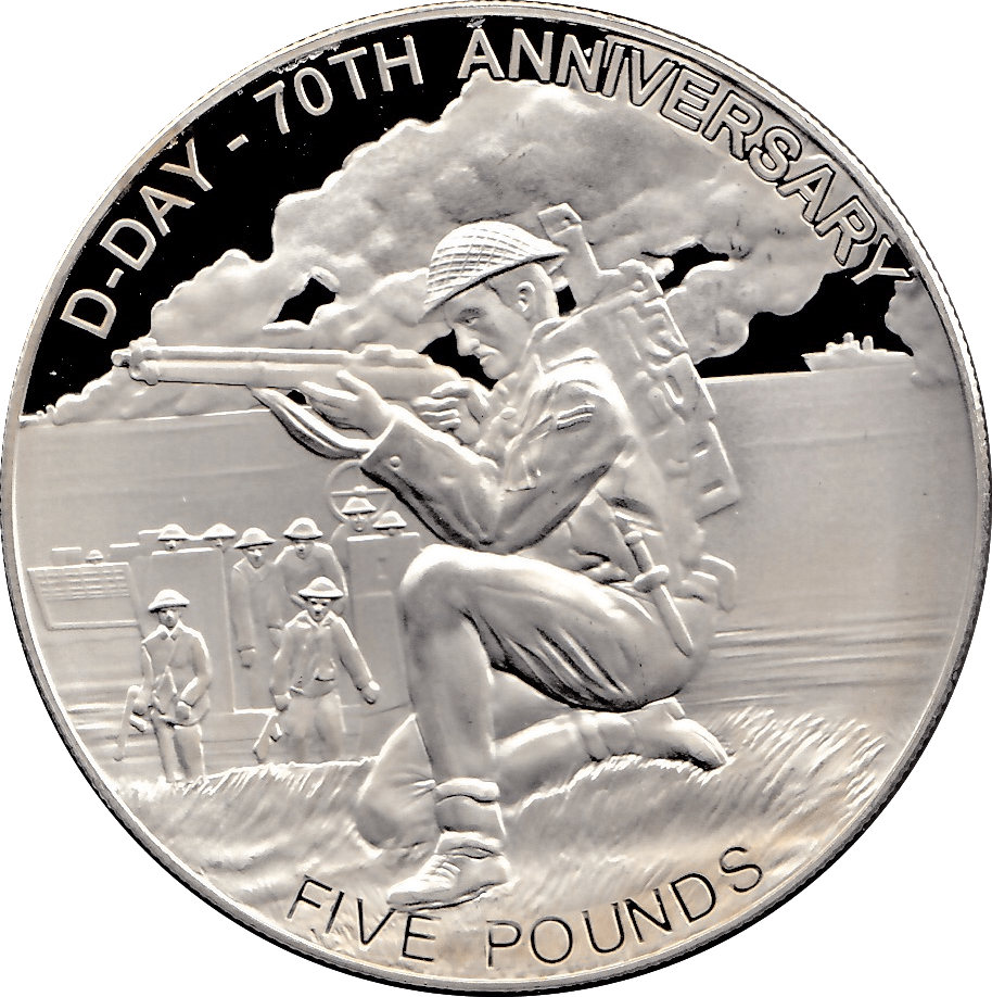 2014 SILVER PROOF FIVE POUNDS GUERNSEY - SILVER WORLD COINS - Cambridgeshire Coins