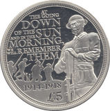 2014 SILVER PROOF FIVE POUNDS WE WILL REMEMBER THEM - £5 Silver Proof - Cambridgeshire Coins