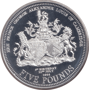 2014 SILVER PROOF HRH PRINCE GEORGE OF CAMBRIDGE FIVE POUND - £5 Silver Proof - Cambridgeshire Coins