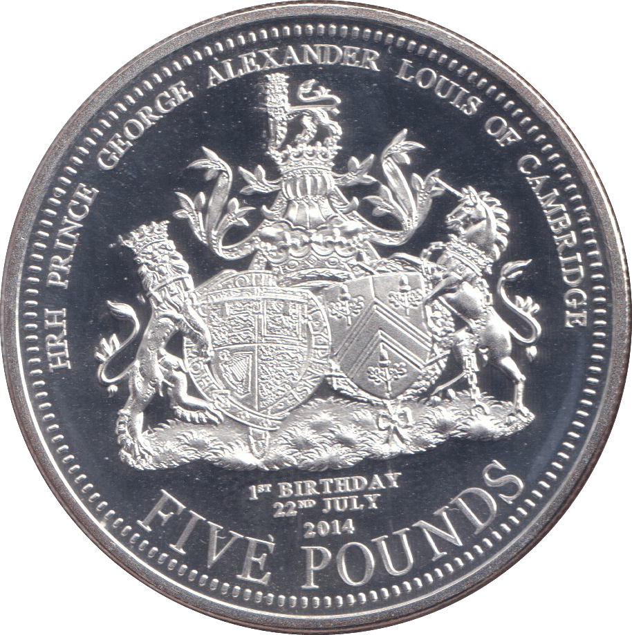 2014 SILVER PROOF HRH PRINCE GEORGE OF CAMBRIDGE FIVE POUND - £5 Silver Proof - Cambridgeshire Coins