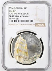 2014 SILVER PROOF PORTRAIT OF BIG BEN ( NGC ) PF 69 ULTRA CAMEO - NGC SILVER COINS - Cambridgeshire Coins