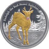 2014 SILVER PROOF RUDOLPH 5 DOLLARS CHRISTMAS ISLAND - OTHER TOKENS - Cambridgeshire Coins