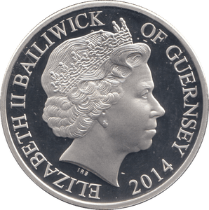 2014 SILVER PROOF SALUTING ARMED FORCES FIVE POUNDS GUERNSEY - SILVER WORLD COINS - Cambridgeshire Coins