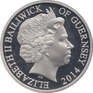 2014 SILVER PROOF SALUTING ARMED FORCES FIVE POUNDS GUERNSEY - SILVER WORLD COINS - Cambridgeshire Coins