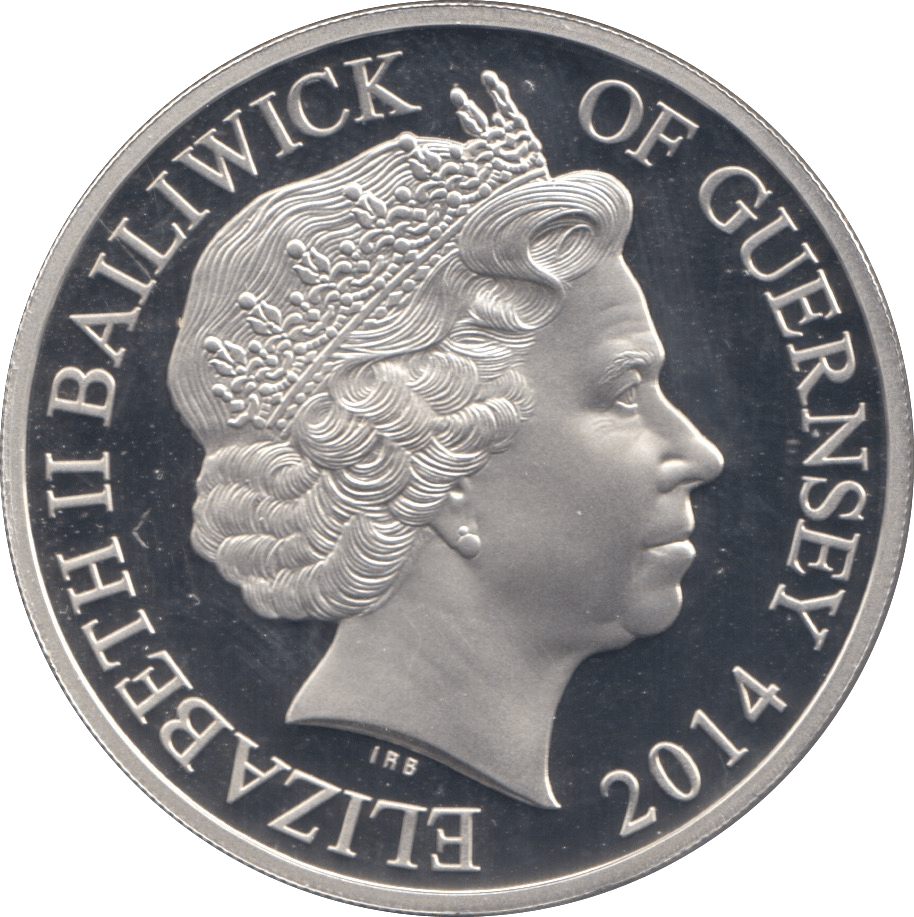 2014 SILVER PROOF SALUTING ARMED FORCES FIVE POUNDS GUERNSEY - SILVER WORLD COINS - Cambridgeshire Coins