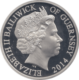 2014 SILVER PROOF SALUTING ARMED FORCES FIVE POUNDS GUERNSEY - SILVER WORLD COINS - Cambridgeshire Coins