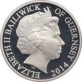 2014 SILVER PROOF SALUTING ARMED FORCES FIVE POUNDS GUERNSEY - SILVER WORLD COINS - Cambridgeshire Coins