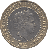 2014 TWO POUNDS FALKLAND ISLANDS ( BU ) - WORLD COINS - Cambridgeshire Coins