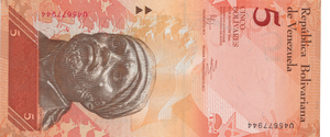 2014 VENEZUELA 5 BOLIVARES BANKNOTE REF-1854 - WORLD BANKNOTES - Cambridgeshire Coins