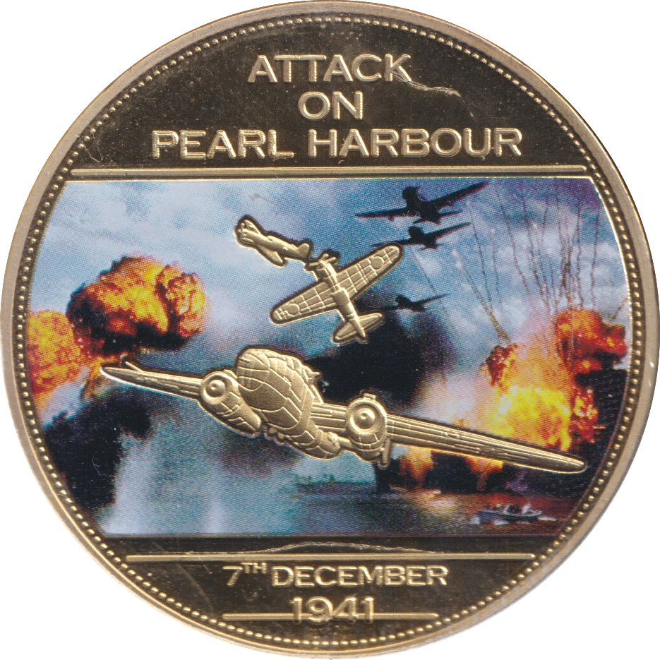 2014 WWII 75TH ANNIVERSARY MEDALLION ATTACK ON PEARL HARBOUR - WORLD COINS - Cambridgeshire Coins