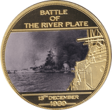 2014 WWII 75TH ANNIVERSARY MEDALLION BATTLE OF THE RIVER PLATE - WORLD COINS - Cambridgeshire Coins