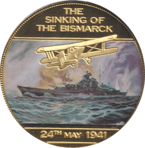 2014 WWII 75TH ANNIVERSARY MEDALLION THE SINKING OF THE BISMARCK - WORLD COINS - Cambridgeshire Coins