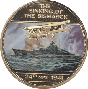 2014 WWII 75TH ANNIVERSARY MEDALLION THE SINKING OF THE BISMARCK - WORLD COINS - Cambridgeshire Coins