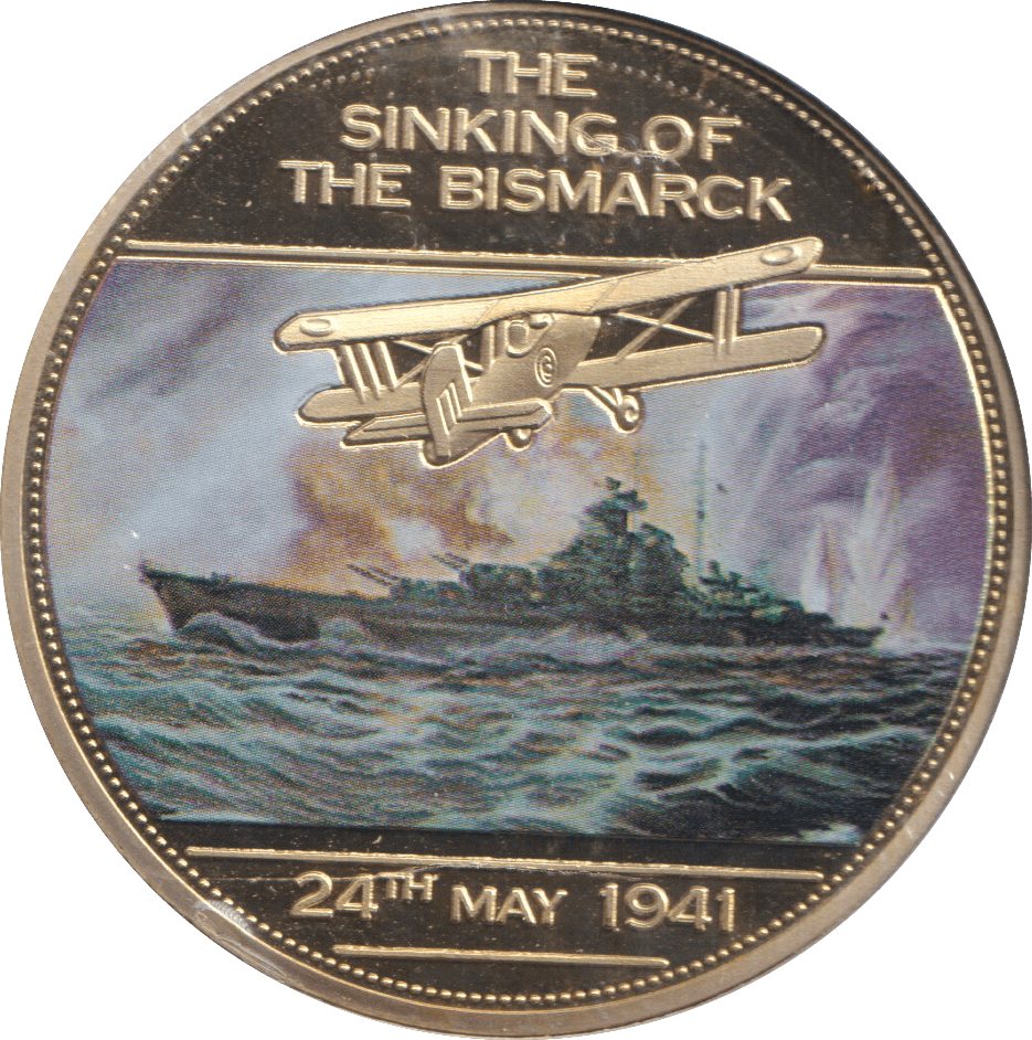 2014 WWII 75TH ANNIVERSARY MEDALLION THE SINKING OF THE BISMARCK - WORLD COINS - Cambridgeshire Coins