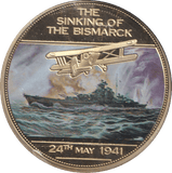 2014 WWII 75TH ANNIVERSARY MEDALLION THE SINKING OF THE BISMARCK - WORLD COINS - Cambridgeshire Coins