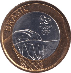 2015 1 REAL OLYMPIC BASKETBALL BRAZIL - WORLD COINS - Cambridgeshire Coins