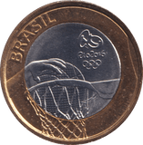 2015 1 REAL OLYMPIC BASKETBALL BRAZIL - WORLD COINS - Cambridgeshire Coins