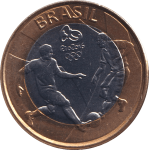 2015 1 REAL OLYMPIC FOOTBALL BRAZIL - WORLD COINS - Cambridgeshire Coins