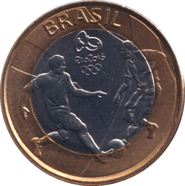 2015 1 REAL OLYMPIC FOOTBALL BRAZIL - WORLD COINS - Cambridgeshire Coins