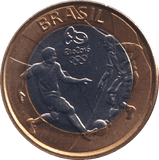 2015 1 REAL OLYMPIC FOOTBALL BRAZIL - WORLD COINS - Cambridgeshire Coins