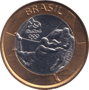 2015 1 REAL OLYMPIC RUGBY BRAZIL - WORLD COINS - Cambridgeshire Coins