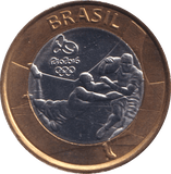 2015 1 REAL OLYMPIC RUGBY BRAZIL - WORLD COINS - Cambridgeshire Coins
