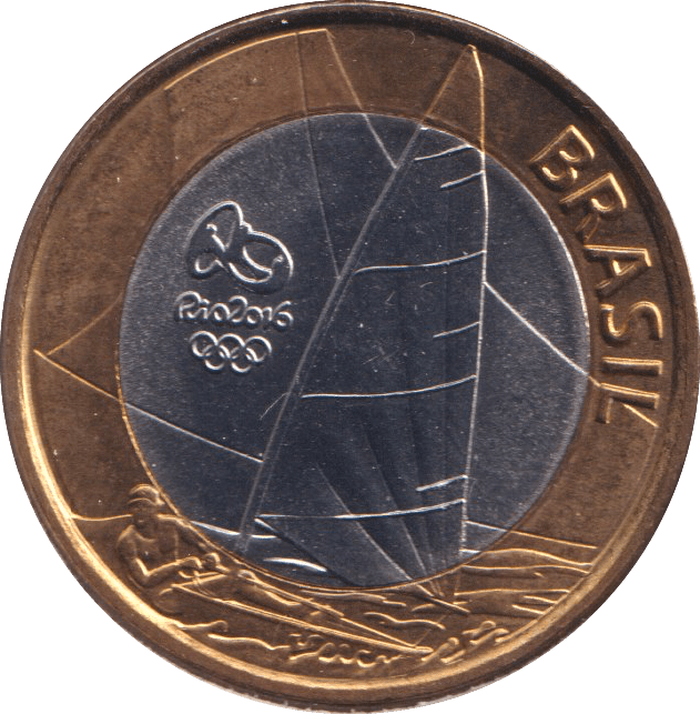2015 1 REAL OLYMPIC SAILING BRAZIL - WORLD COINS - Cambridgeshire Coins