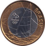 2015 1 REAL OLYMPIC SAILING BRAZIL - WORLD COINS - Cambridgeshire Coins