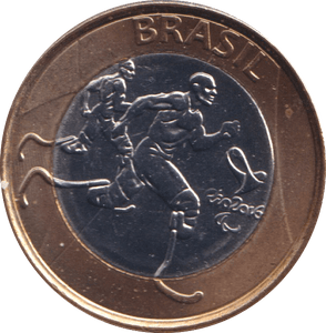 2015 1 REAL PARALYMPIC RUNNERS BRAZIL - WORLD COINS - Cambridgeshire Coins