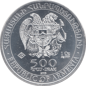 2015 1OZ 500 DRAM ARMENIAN REPUBLIC .999 COIN NOAH'S ARK - SILVER WORLD COINS - Cambridgeshire Coins