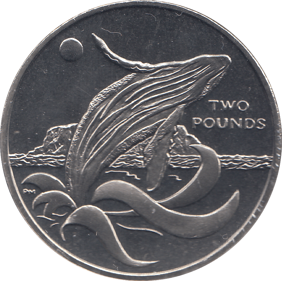 2015 2 POUND BLUE WHALE COIN ( BU ) - WORLD COINS - Cambridgeshire Coins