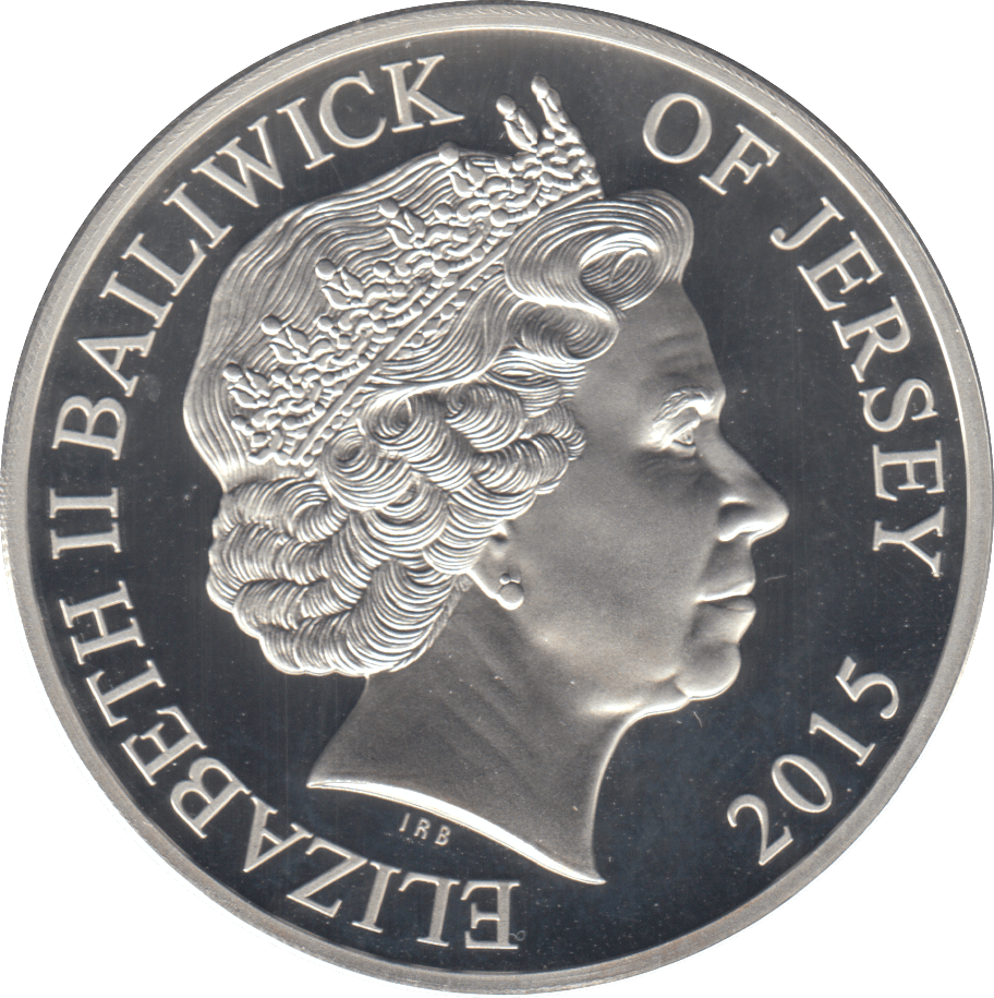 2015 £5 LONG TO REIGN OVER US JERSEY SILVER PROOF - SILVER WORLD COINS - Cambridgeshire Coins