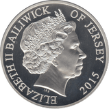 2015 £5 LONG TO REIGN OVER US JERSEY SILVER PROOF - SILVER WORLD COINS - Cambridgeshire Coins