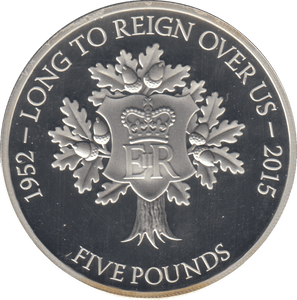2015 £5 LONG TO REIGN OVER US JERSEY SILVER PROOF - SILVER WORLD COINS - Cambridgeshire Coins