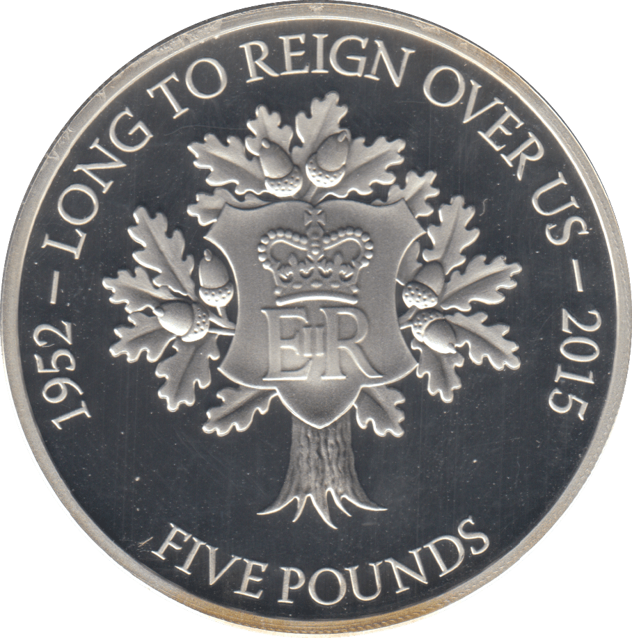 2015 £5 LONG TO REIGN OVER US JERSEY SILVER PROOF - SILVER WORLD COINS - Cambridgeshire Coins