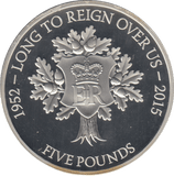 2015 £5 LONG TO REIGN OVER US JERSEY SILVER PROOF - SILVER WORLD COINS - Cambridgeshire Coins