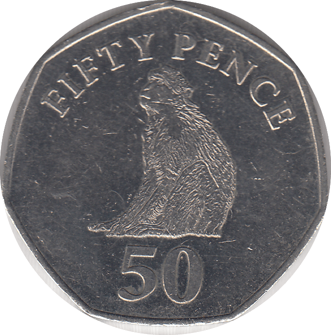 2015 BARBARY MONKEY 50P GIBRALTAR - WORLD COINS - Cambridgeshire Coins