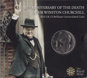 2015 BRILLIANT UNCIRCULATED £5 COIN PRESENTATION PACK SIR WINSTON CHURCHILL - £5 BU PACK - Cambridgeshire Coins